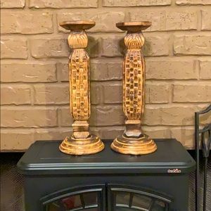 Wooden candle sticks